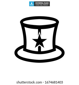 top hat icon or logo isolated sign symbol vector illustration - high quality black style vector icons
