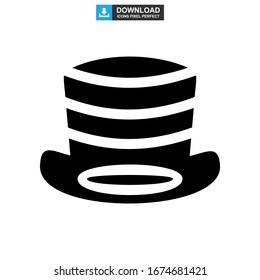 top hat icon or logo isolated sign symbol vector illustration - high quality black style vector icons
