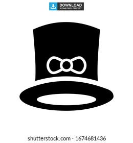 top hat icon or logo isolated sign symbol vector illustration - high quality black style vector icons
