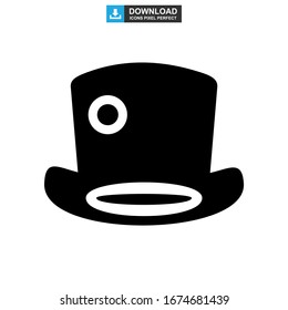 top hat icon or logo isolated sign symbol vector illustration - high quality black style vector icons
