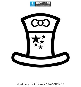 top hat icon or logo isolated sign symbol vector illustration - high quality black style vector icons
