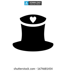 top hat icon or logo isolated sign symbol vector illustration - high quality black style vector icons
