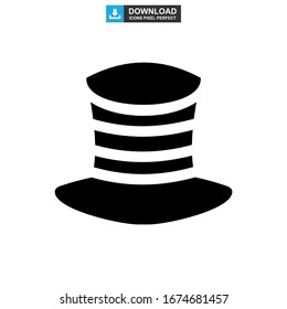 top hat icon or logo isolated sign symbol vector illustration - high quality black style vector icons
