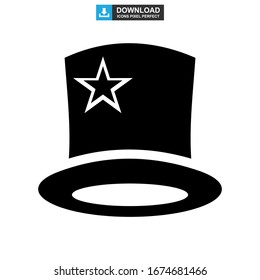 top hat icon or logo isolated sign symbol vector illustration - high quality black style vector icons
