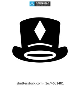 top hat icon or logo isolated sign symbol vector illustration - high quality black style vector icons
