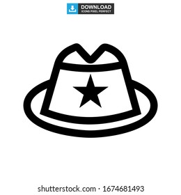 top hat icon or logo isolated sign symbol vector illustration - high quality black style vector icons
