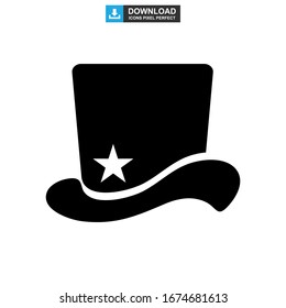 top hat icon or logo isolated sign symbol vector illustration - high quality black style vector icons
