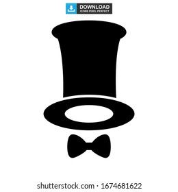 top hat icon or logo isolated sign symbol vector illustration - high quality black style vector icons
