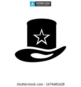 top hat icon or logo isolated sign symbol vector illustration - high quality black style vector icons
