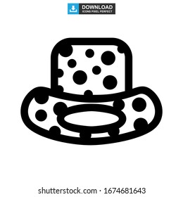 top hat icon or logo isolated sign symbol vector illustration - high quality black style vector icons
