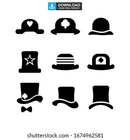 top hat icon or logo isolated sign symbol vector illustration - Collection of high quality black style vector icons

