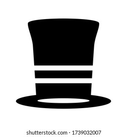icono de sombrero superior o logotipo símbolo de signo aislado ilustración vectorial - iconos vectoriales de estilo negro de alta calidad
