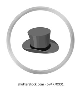 Top hat icon in monochrome style isolated on white background. England country symbol stock vector illustration.