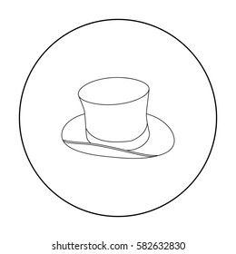 Top hat icon in outline style isolated on white background. England country symbol stock vector illustration.