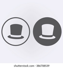 Top hat icon set in circle . Vector illustration