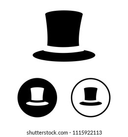 Top hat icon set.Vector illustration