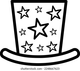 Top hat icon. Star magician accessory symbol