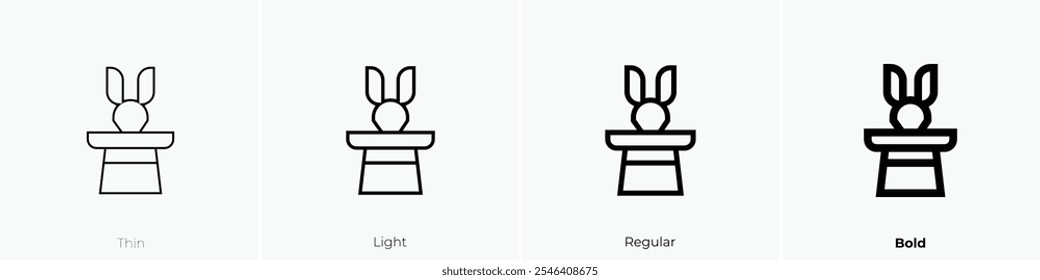 top hat icon. Thin, Light Regular And Bold style design isolated on white background