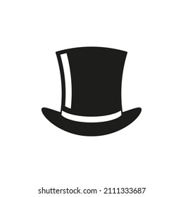 Top hat icon. Vector. Flat design.