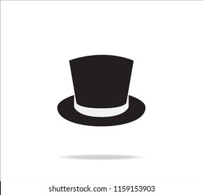 Top hat icon vector on white background