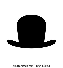 top hat icon, vector top hat silhouette, retro fashion hat