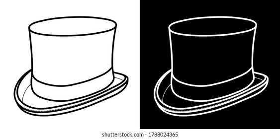 Top hat icon for web, mobile and infographics. Clothes of a wizard, illusionist. Cylinder icon on white background