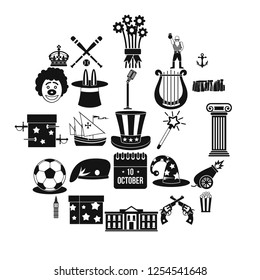 Top hat icons set. Simple set of 25 top hat vector icons for web isolated on white background