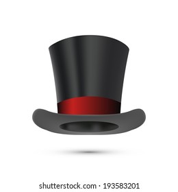 Top Hat isolated on white. Vector