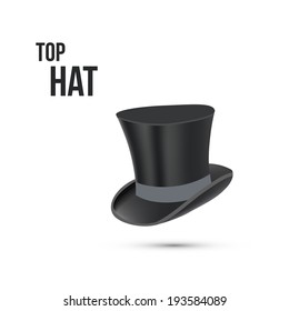 Top Hat isolated on white. Vector