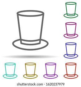 Top hat, italy in multi color style icon. Simple thin line, outline vector of italy icons for ui and ux, website or mobile application