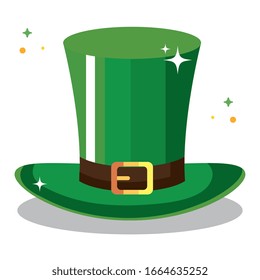 Leprechaun de sombrero superior en blanco ilustración vectorial designicon