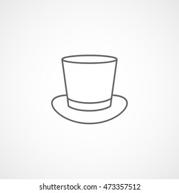 Top Hat Line Icon On White Background