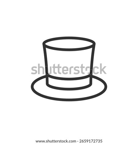 Top hat, linear icon. Classic fashion, gentleman style, or vintage accessory. Line with editable stroke.