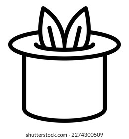Top hat magic icon outline vector. Wand show. Bunny cap
