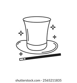 Top hat magician icon sign symbol design vector