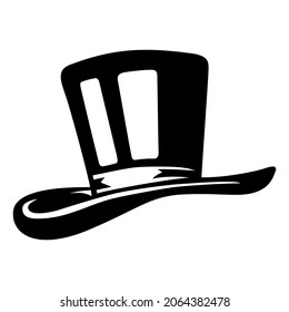 top hat for men in vector in monochrome on a white background