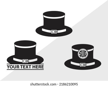 Top Hat Monogram SVG Printable Vector Illustration