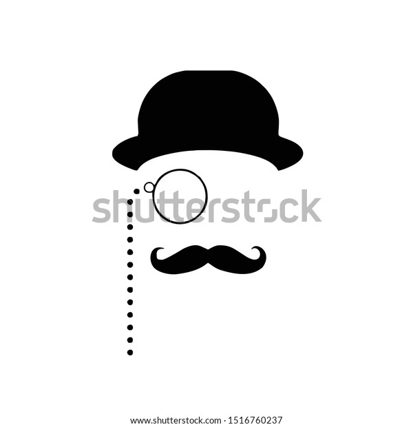 Top Hat Moustache Monocle Vector Illustration Stock Vector (Royalty ...