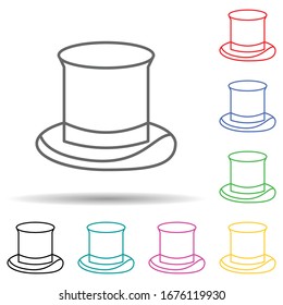 Icono de juego multicolor superior. Línea delgada simple, contorno vectorial de los iconos de sombreros para ui y ux, sitio web o aplicación móvil