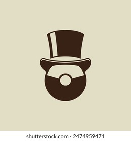 top hat music abstract logo modern style