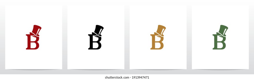 Top Hat On Letter Logo Design B