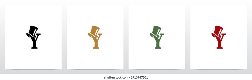 Logo-Design am oberen Hut auf Buchstaben Y