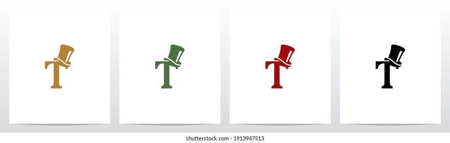 Top Hat On Letter Logo Design T