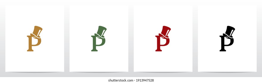 Top Hat On Letter Logo Design P