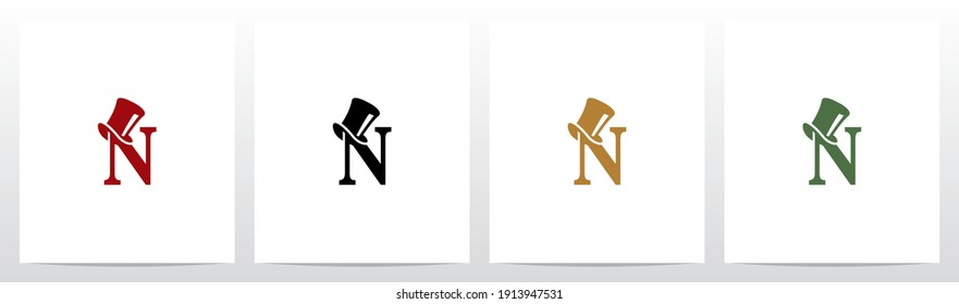 Top Hat On Letter Logo Design N