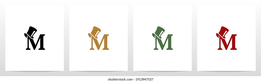 Top Hat On Letter Logo Design M