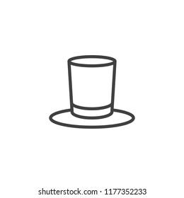 Top hat outline icon. linear style sign for mobile concept and web design. gentleman hat simple line vector icon. Symbol, logo illustration. Pixel perfect vector graphics