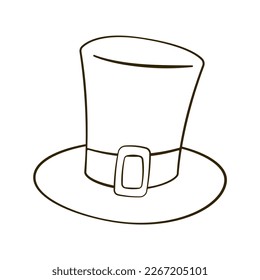 Top Hat outline. Icon. Vector illustration. Isolated on white background