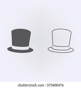 Top hat outline icon . Vector illustration