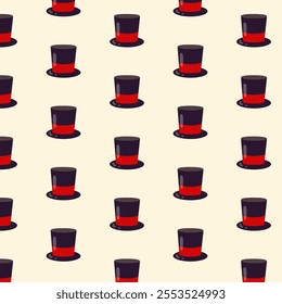 Top hat pattern. Vector flat illustration.